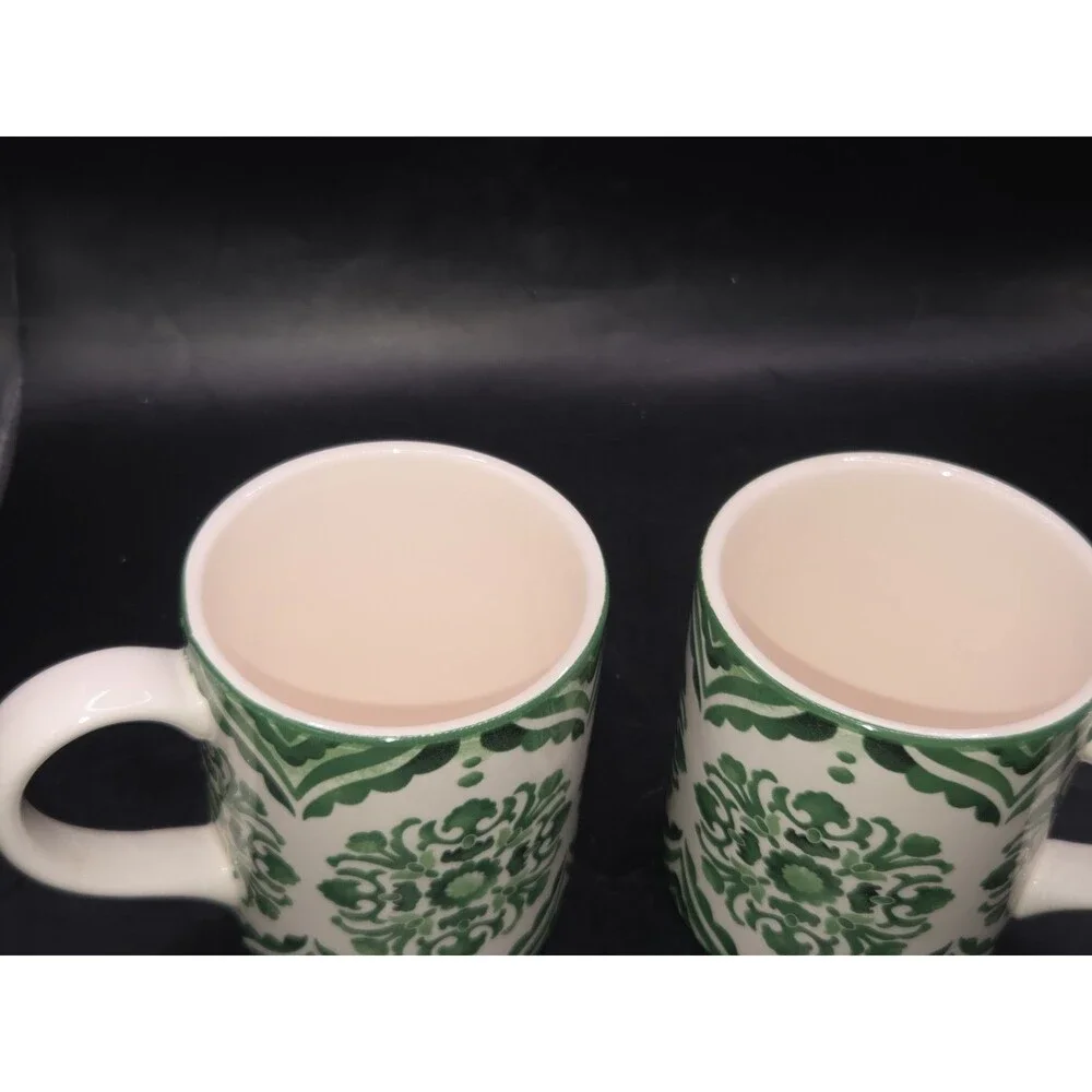 Sur La Table Coffee Mug Green Medallion Set Of 2 Designer